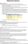 Règlement intérieur